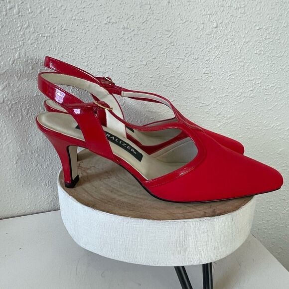 Naturalizer Red Leather Heels Size 8 EUC - Picture 3 of 6